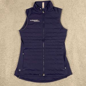 Peter Millar Vest Womens XS Fuse Elite Puffer Full-Zip Golf‎ Performance Blue
